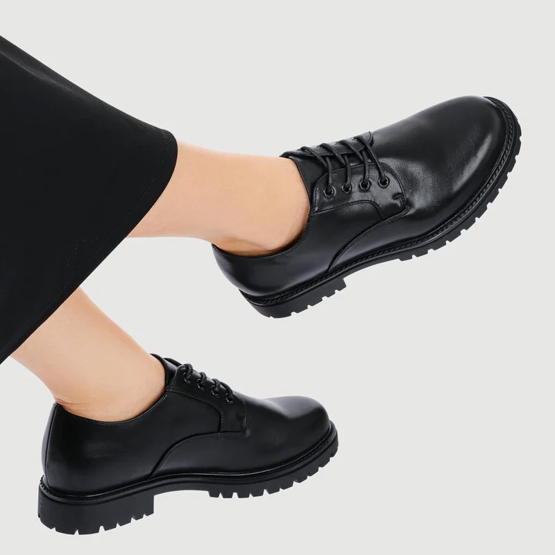 Wide Fit Casual Lace-Up Shoes - WBINS42021 / 327 855 - Black