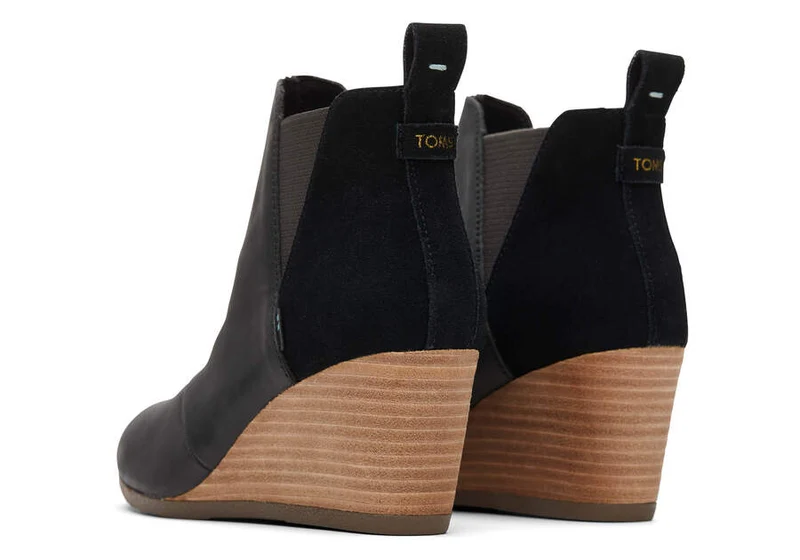 TOMS Damen Kelsey Lederstiefelette - Schwarz