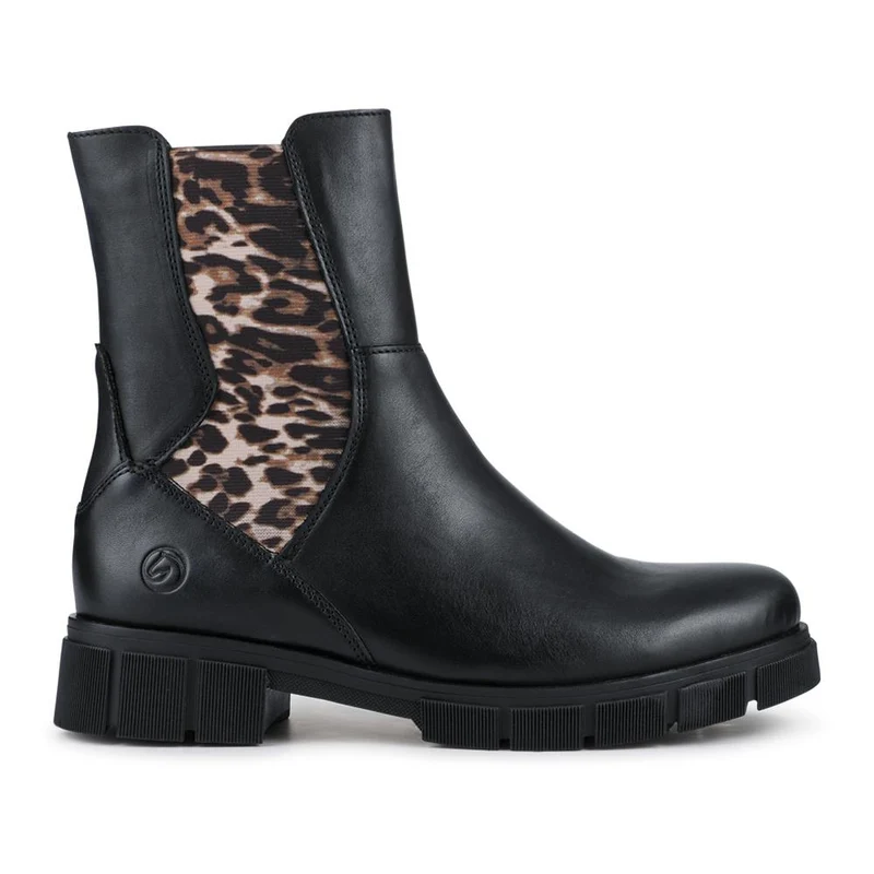 Chunky Leather Chelsea Boots - DRS42509 / 327 731 - Black Leopard