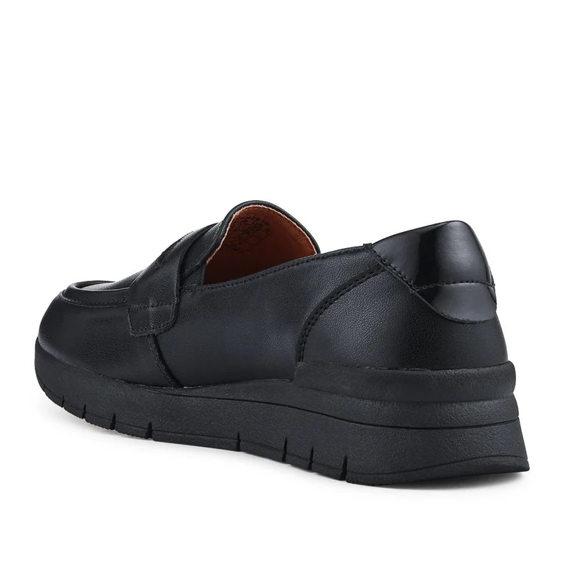 Heeled Leather Penny Loafers - BRK42010 / 328 370 - Black