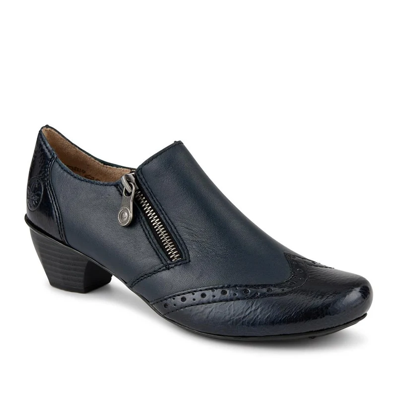 Rieker Leather Heeled Slip-On Shoes - RKR42522 / 327 688