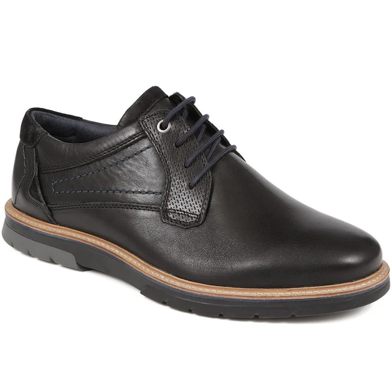 Leather Lace-Up Shoes - PARK38003 / 324 386 - Black