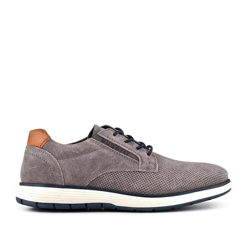Casual Leather Lace-Ups - BUG41513 / 327 367 - Grey