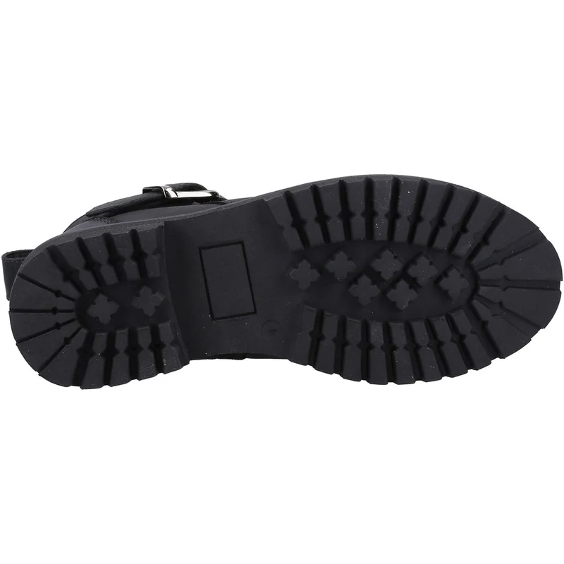 Hush Puppies Wakely Damen-Stiefeletten aus Leder mit Shearling-Futter – Schwarz