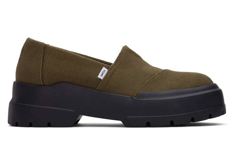 TOMS Damen Combat Low Schuh – Olivgrün