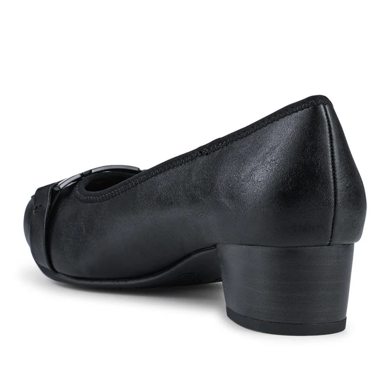 Smart Heeled Buckle Court Shoes - JANSP42005 / 327 781 - Black