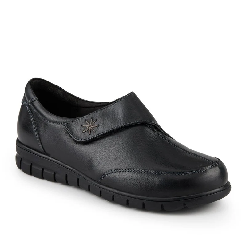 Wide Fit Leather Touch-Fasten Monk Shoes - KF42011 / 328 427