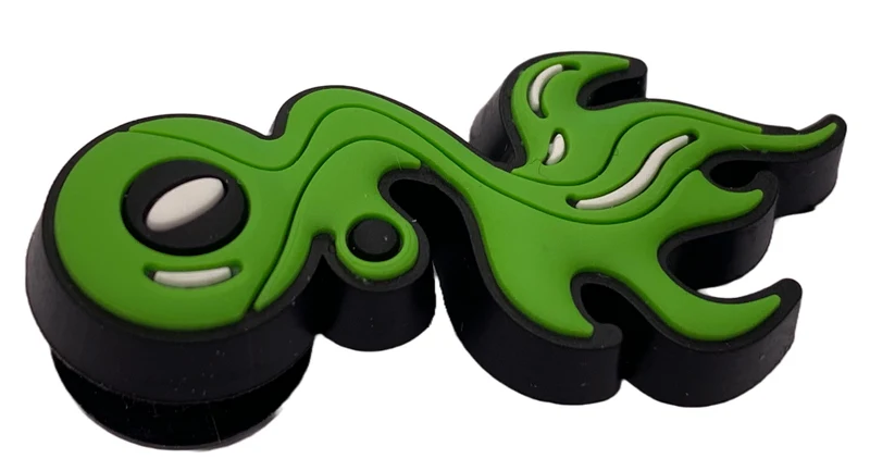 Crocs Jibbitz Graffiti-Charme mit grüner Flamme