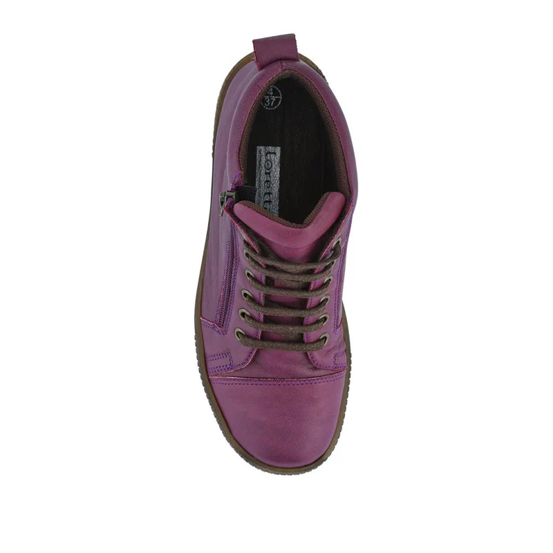 Leather Lace-Up Boots - HAK40013 / 326 039 - Purple