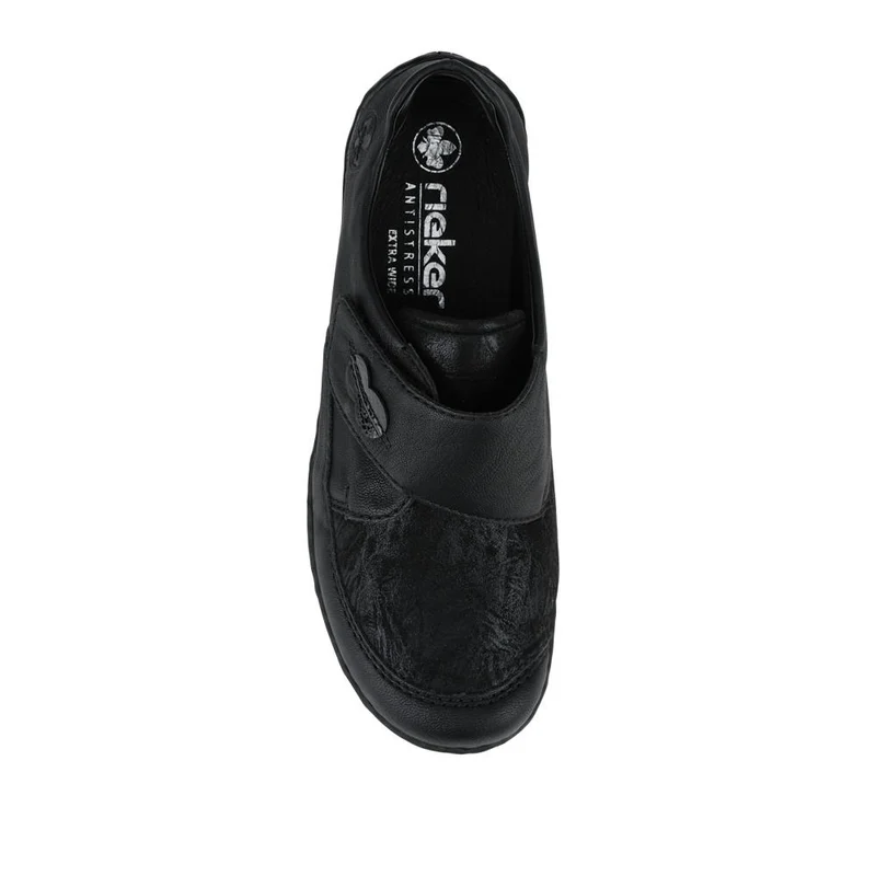 Rieker Wide Fit Cushioned Touch-Fasten Shoes - RKR42525 / 327 691 - Black