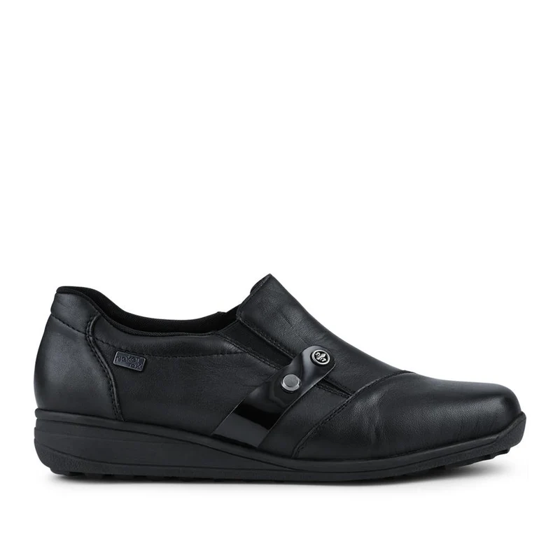 Rieker Leather Slip-On Shoes - RKR42508 / 327 794 - Black