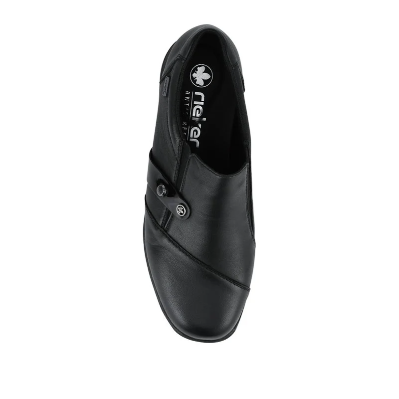 Rieker Leather Slip-On Shoes - RKR42508 / 327 794 - Black