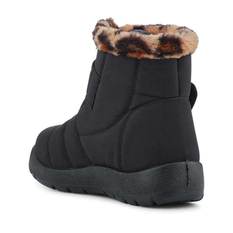 Wide-Fit Touch-Fasten Weather Boots - ACADE42002 / 328 504 - Black-Leopard