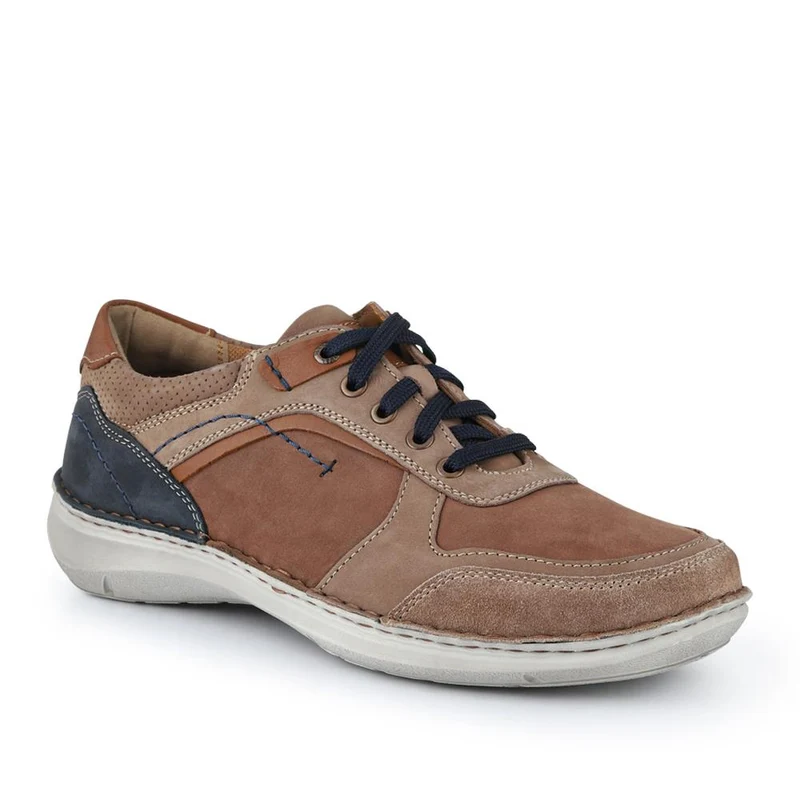Leather Wide-Fit Lace-Up Trainers - JOSEF41505 / 327 051