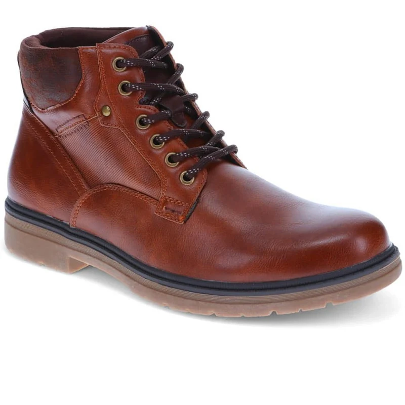 Wide-Fit Lace-Up Casual Boots - XINGH40007 / 325 761