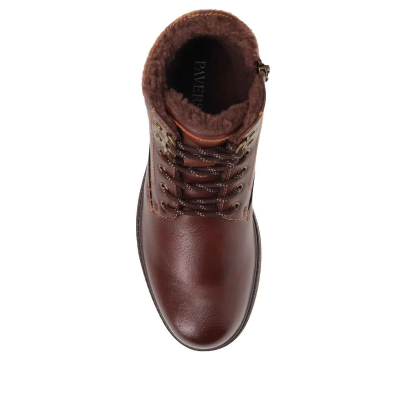 Fur Cuffed Wide Fit Boots - XINGH40009 / 325 765 - Dark Brown