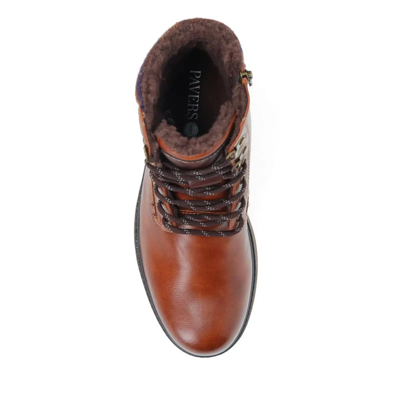 Fur Cuffed Wide Fit Boots - XINGH40009 / 325 765 - Tan