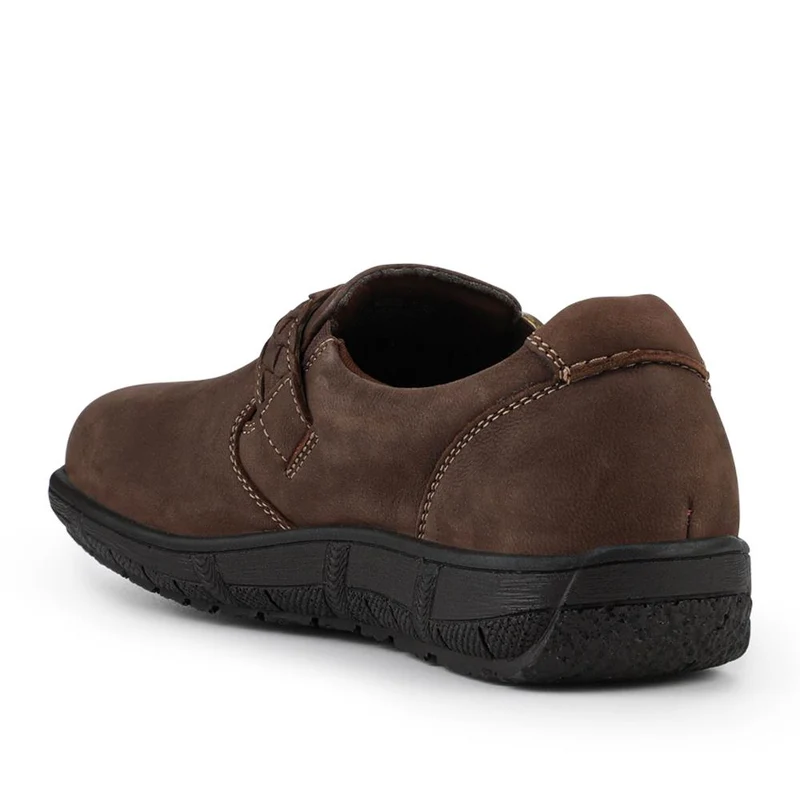 Leather Buckled Slip-On Shoes - KF42020 / 328 425 - Brown