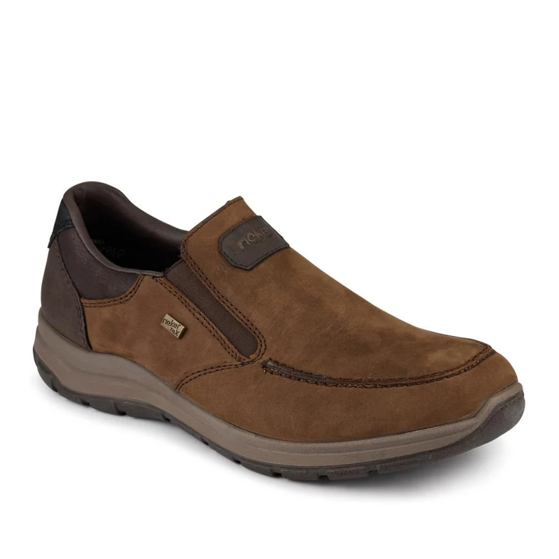 Rieker Extra-Wide Leather Slip-On Shoes - RKR42515 / 327 829 - Brown