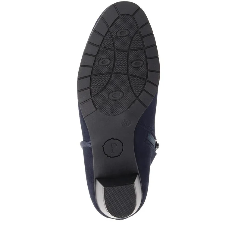 Heeled Short Ankle Boots - WBINS38005 / 324 159 - Navy