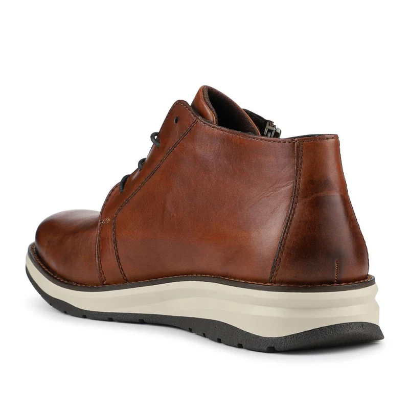 Rieker Zip & Lace Leather Smart Shoes - RKR42503 / 327 704 - Tan