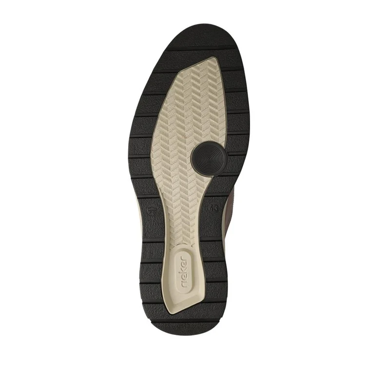 Rieker Zip & Lace Leather Smart Shoes - RKR42503 / 327 704 - Tan