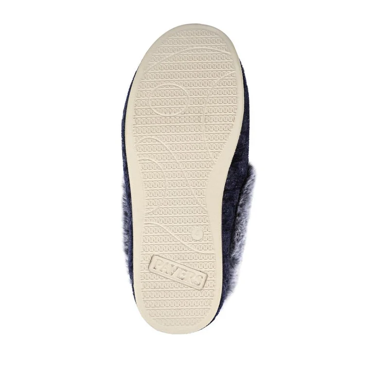 Warm Memory Foam Velour Slippers - QING42003 / 327 931 - Navy
