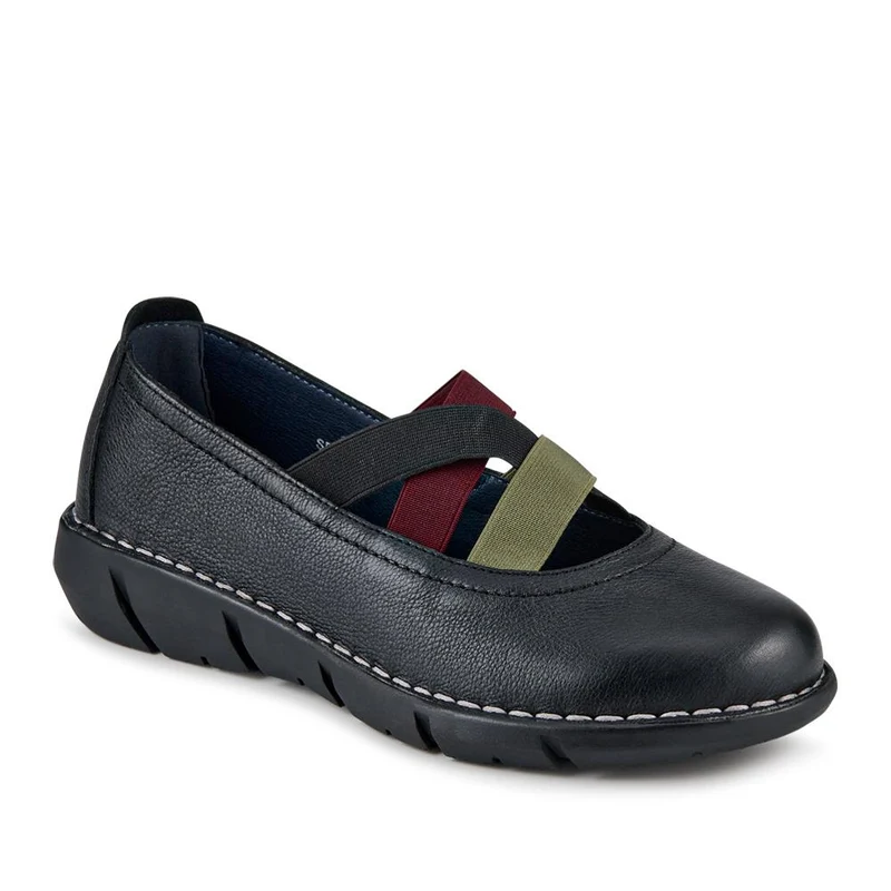 Casual Leather Mary Janes - SERVI42004 / 328 008 - Black