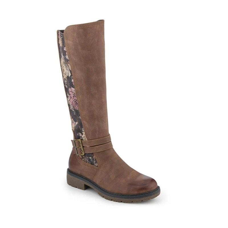 Long Casual Boots - PINYI42012 / 328 382 - Tan Floral