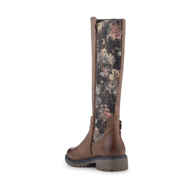 Long Casual Boots - PINYI42012 / 328 382 - Tan Floral