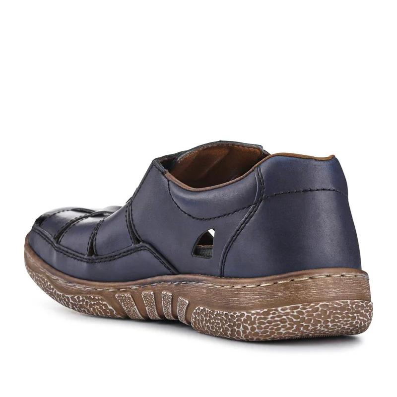 Breathable Leather Touch-Fasten Shoes - RKR41531 / 326 938 - Navy