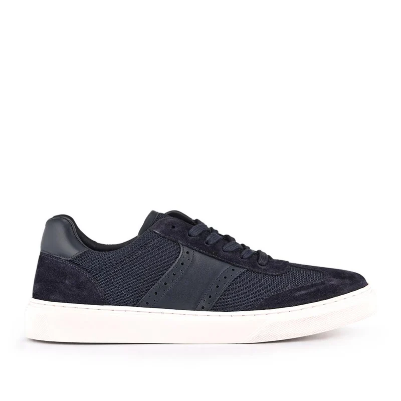 Stephan Lace-Up Leather Trainers - STEPHAN / 328 076 - Navy Suede
