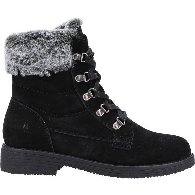 Hush Puppies Florence Wildleder-Mittelstiefel für Damen – Schwarz