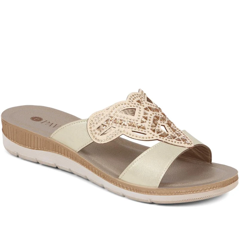 Embellished Mule Sandals - INB39043 / 325 202 - Gold