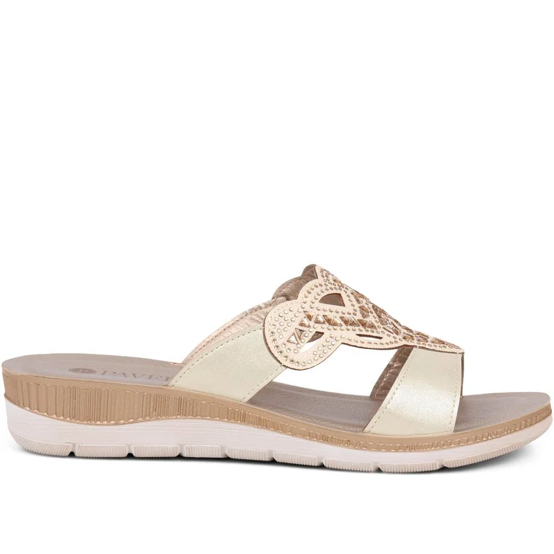 Embellished Mule Sandals - INB39043 / 325 202 - Gold