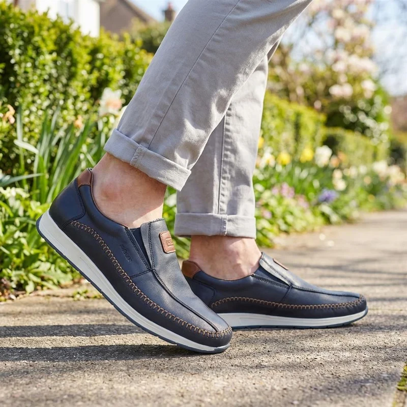Leather Slip-On Shoes - RKR37516 / 323 369 - Navy