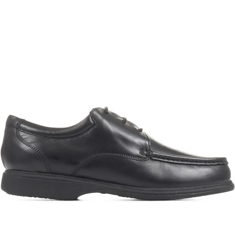 Wide Fit Leather Lace-Up Shoes - NAP35025 / 322 485 - Black