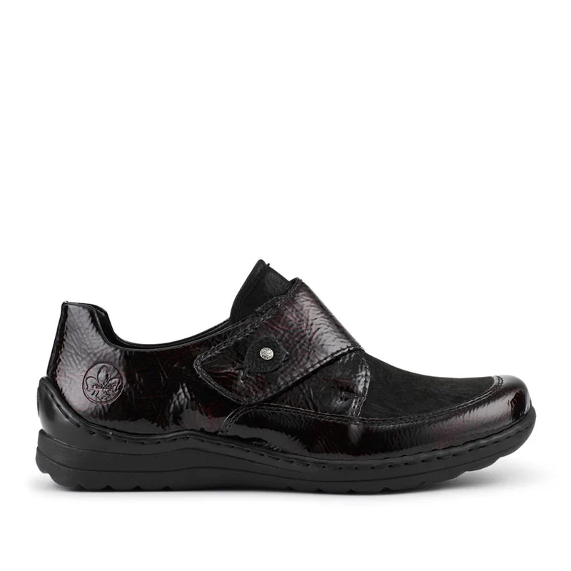 Patterned Touch-Fasten Shoes - RKR40505 / 325 661 - Burgundy