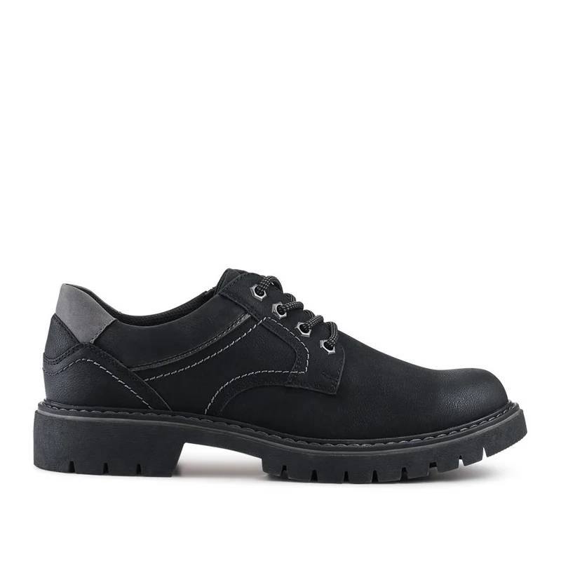 Wide Fit Lace Up Casual Shoes - GANG42002 / 327 878 - Black