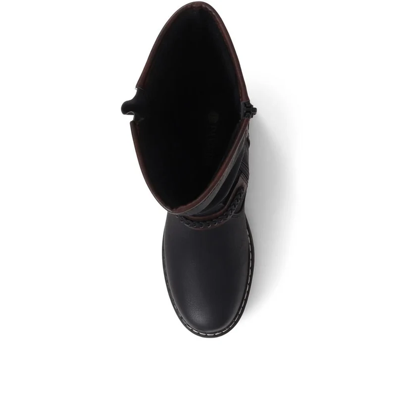 Buckle Mid Calf Boots - TELOO38009 / 324 493 - Black