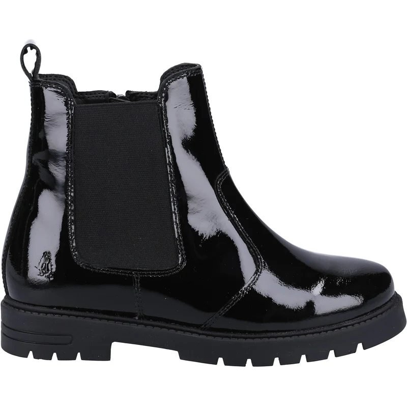 Hush Puppies Laura Lackleder für Mädchen Chelsea Stiefel - Schwarz