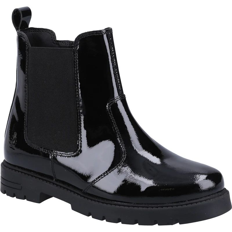Hush Puppies Laura Lackleder für Mädchen Chelsea Stiefel - Schwarz