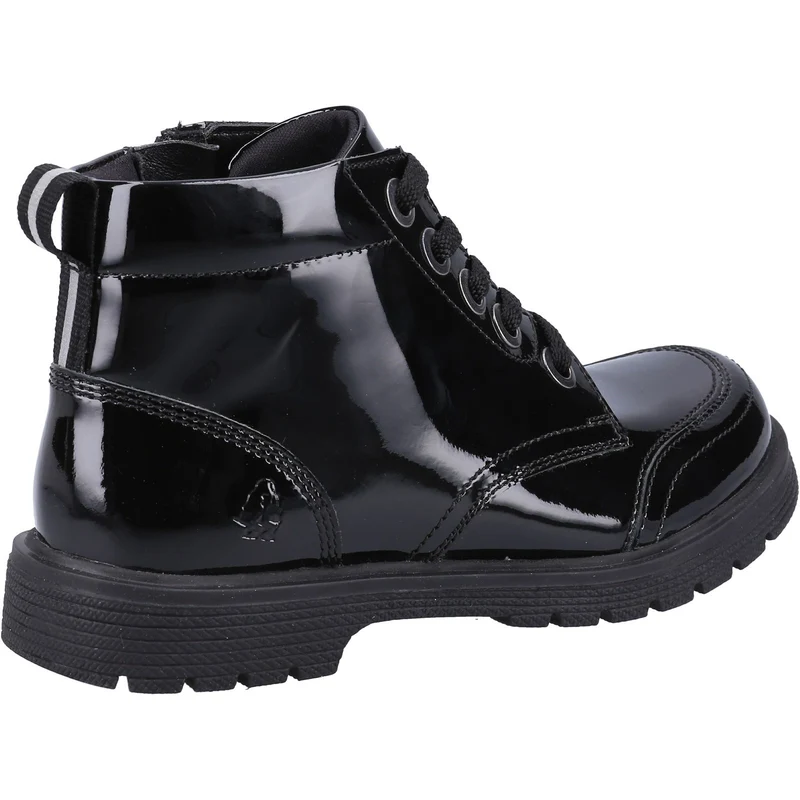 Hush Puppies Jolie-Lacklederstiefel für Mädchen – Schwarz