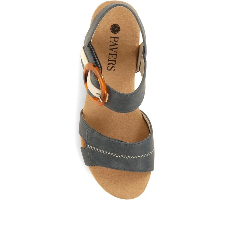 Comfortable Wedge Heel Sandals - WBINS35128 / 321 724 - Navy