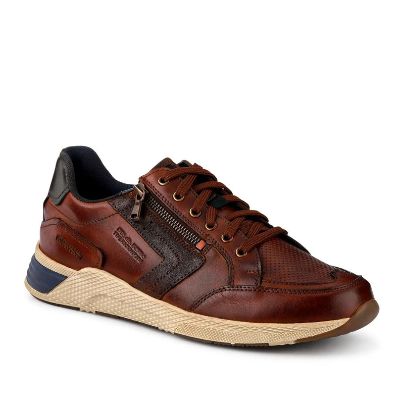 Leather Wide-Fit Lace-Up Trainers - PARK41046 / 327 261