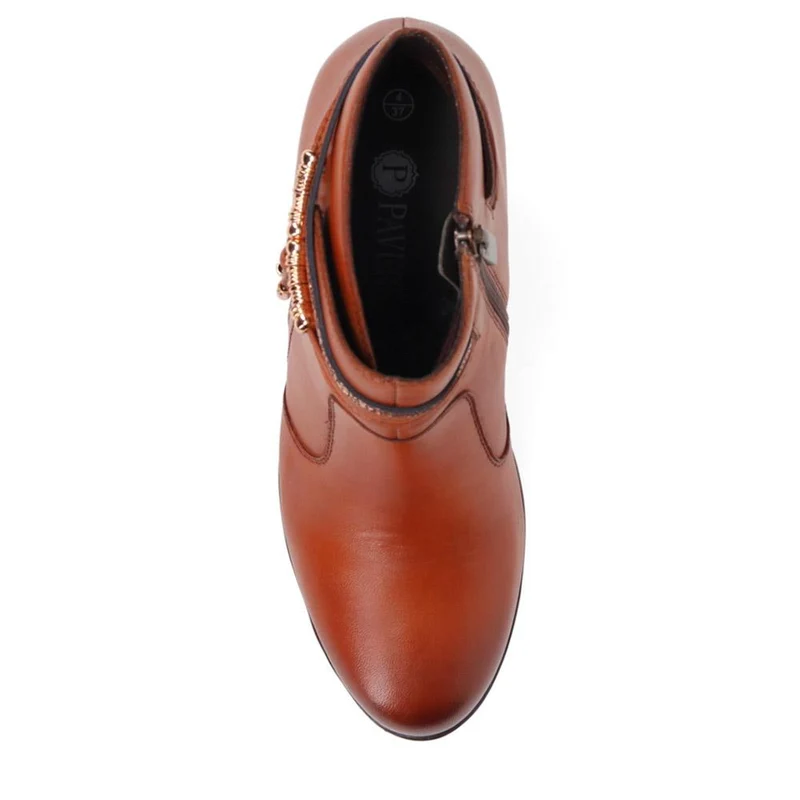 Breathable Leather Ankle Boots - RNB40019 / 326 171 - Tan