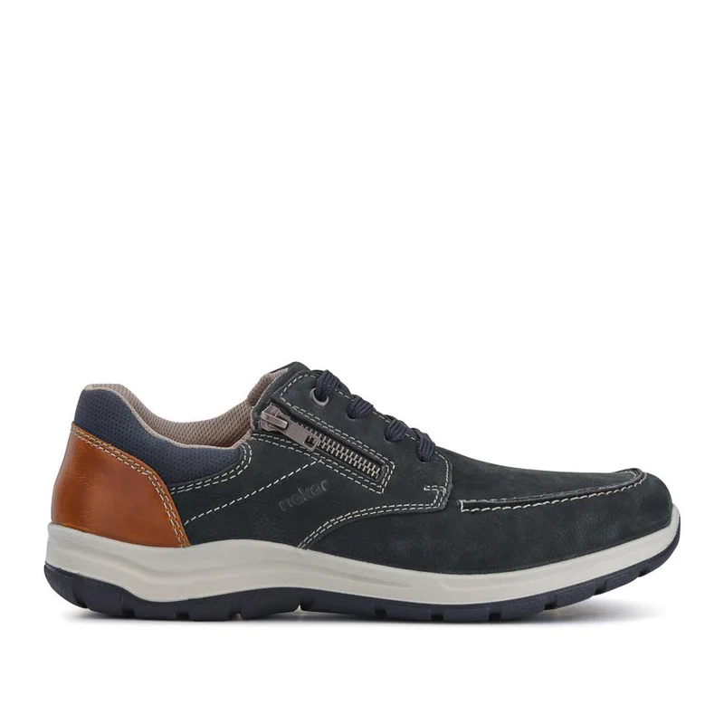 Wide-Fit Casual Leather Shoes - RKR41525 / 326 759 - Navy