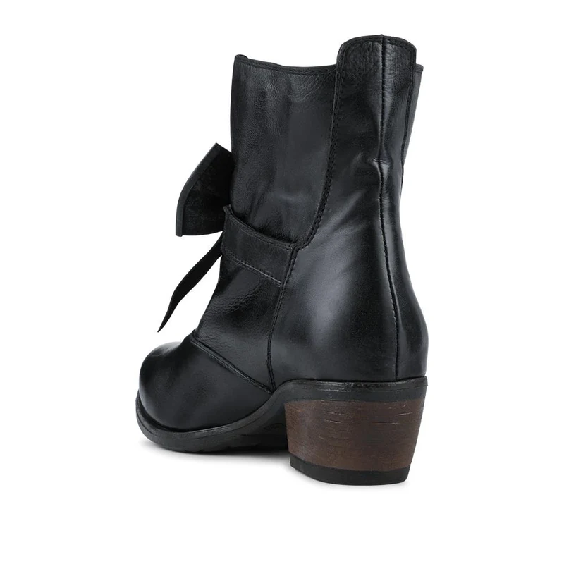 Bellissimo Leather Bow Boots - BELKARY42001 / 328 474 - Black
