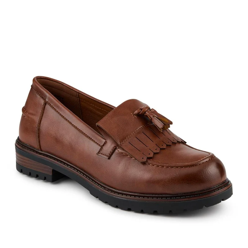 Wide Fit Tasselled Moccasins - WOIL42039 / 327 928 - Tan