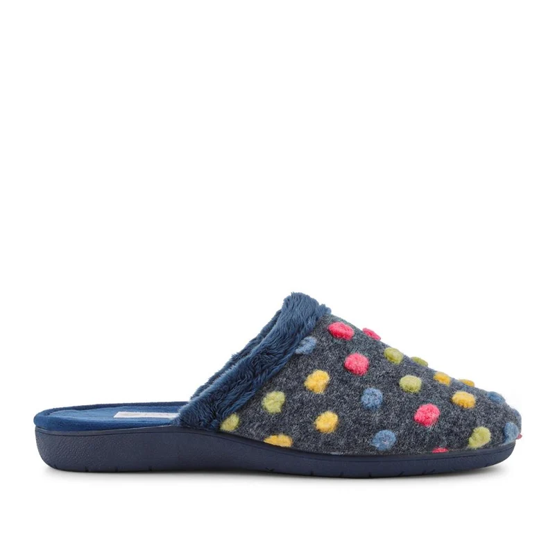 Cushioned Mule Slippers - FEVI40009 / 326 326 - Navy Multi